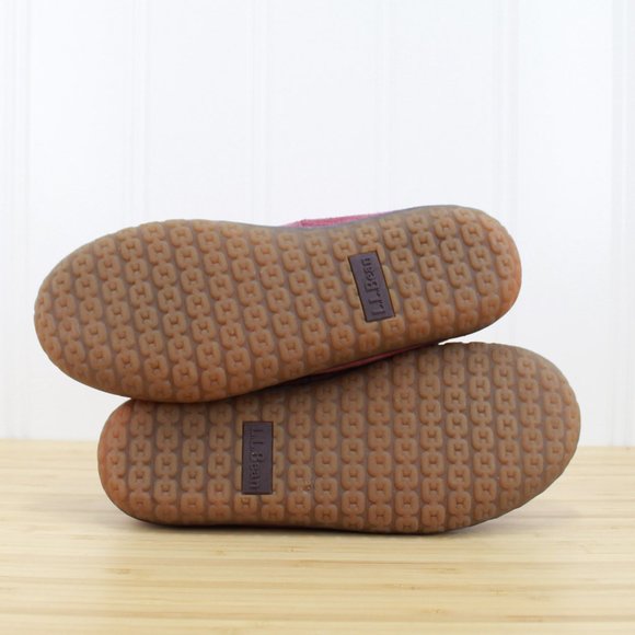 LL BEAN Women's Pink Suede Sherpa Lined Mountain Moccasin Slippers Size 9 M - Picture 9 of 9